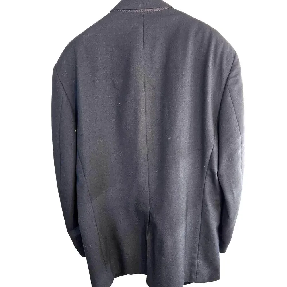 Van Heusen Men's Blazer 42L 42 L Long Black Suit Coat 2 Button Sport Jacket